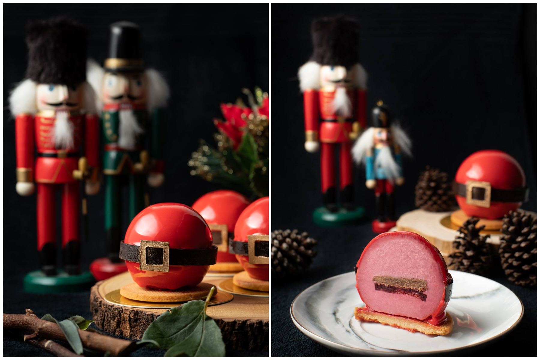 圣诞老人肚腩造型的糕点。-摘自Valen's Patisserie脸书-