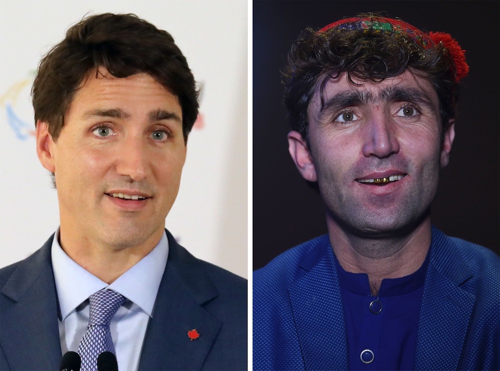 This combo shows a file photo of Canadau00e2u20acu2122s Prime Minister Justin Trudeau and an image of Abdul Salam Maftoon. u00e2u20acu201d AFP pic