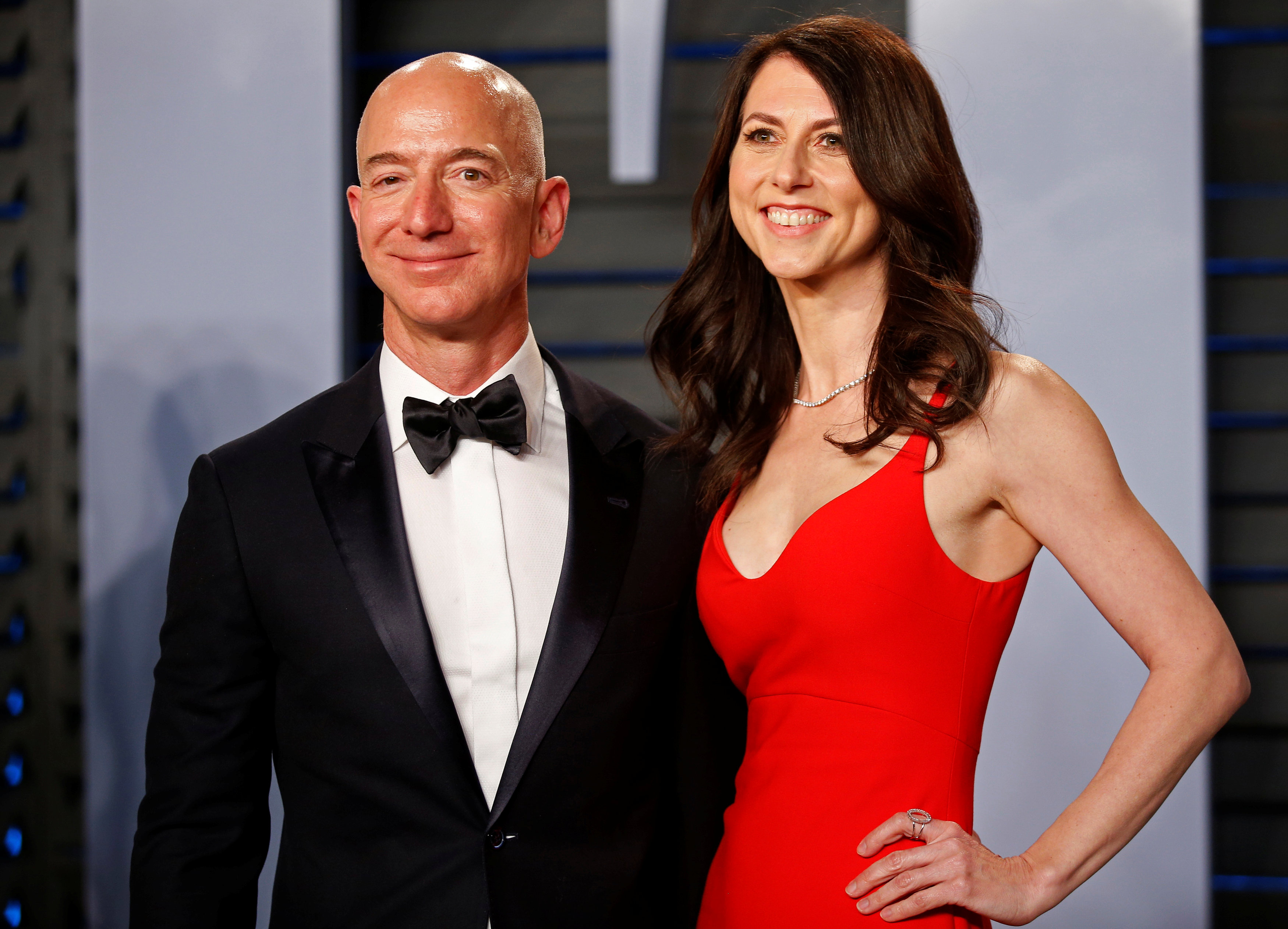 Amazon CEO Jeff and wife MacKenzie Bezos arrive at the 2018 Vanity Fair Oscar Party in Beverly Hills, California. u00e2u20acu201d Reuters pic 