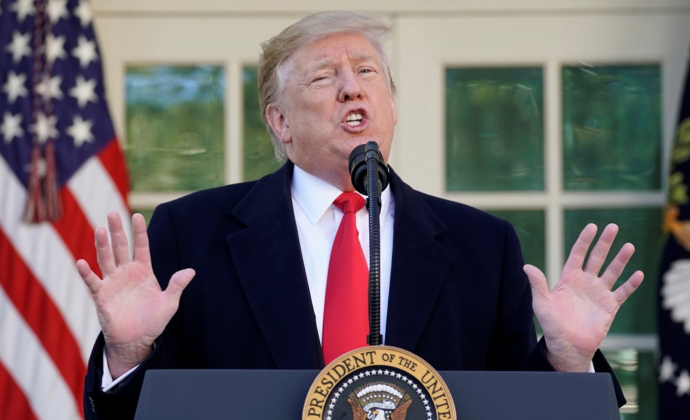 US President Donald Trump announces a deal to end the partial government shutdown as he speaks in the Rose Garden of the White House in Washington January 25, 2019. u00e2u20acu201d Reuters pic