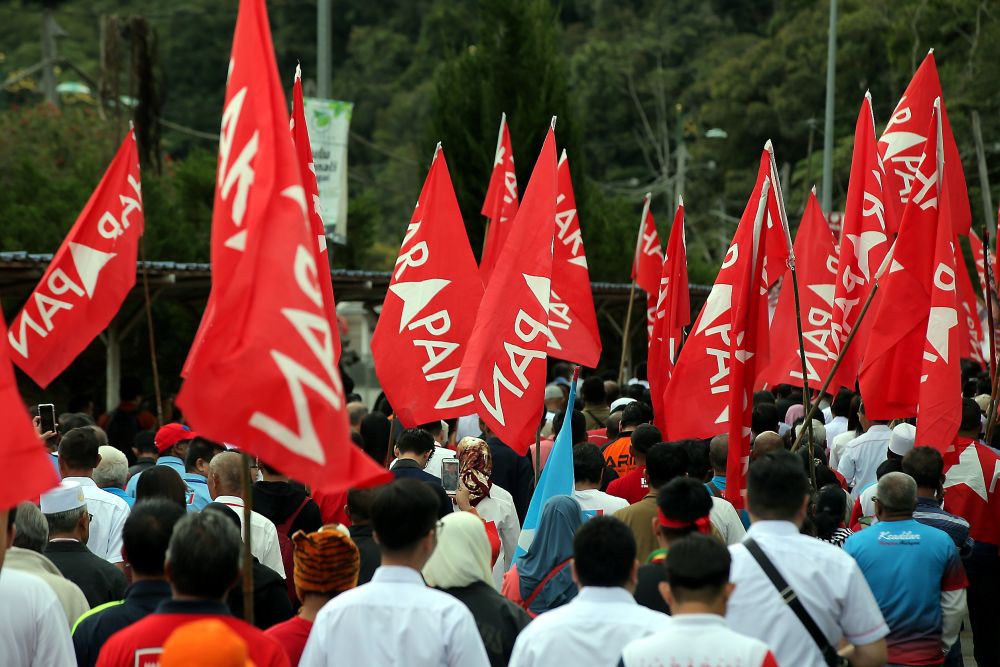 Pakatan Harapan supporters march towards the SMK Sultan Ahmad Shah nomination centre in Cameron Highlands, January 12, 2019. u00e2u20acu2022 Picture by Farhan Najib