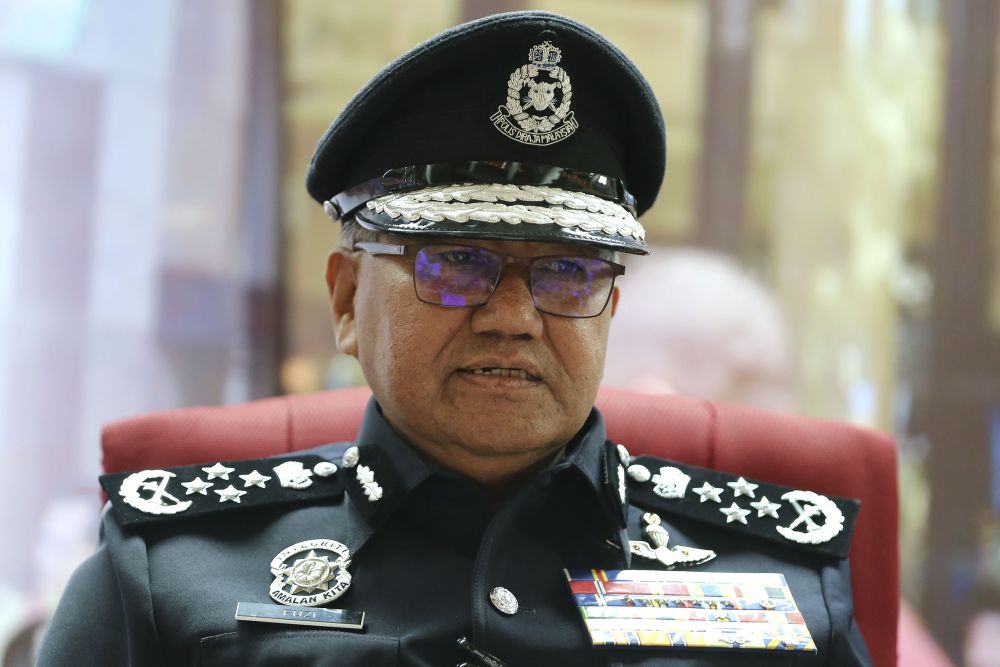 IGP Tan Sri Mohamad Fuzi Harun speaks during a press conference after a crime prevention patrol at the Times Square shopping centre in Kuala Lumpur January 24, 2019. u00e2u20acu2022 Picture by Yusof Mat Isa