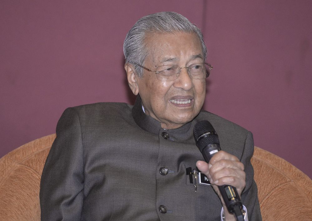 Prime Minister Tun Dr Mahathir Mohamad speaks during a press conference after the launch of the National Anti-Corruption Plan in Putrajaya, January 29, 2019. u00e2u20acu201d Picture by Shafwan Zaidon