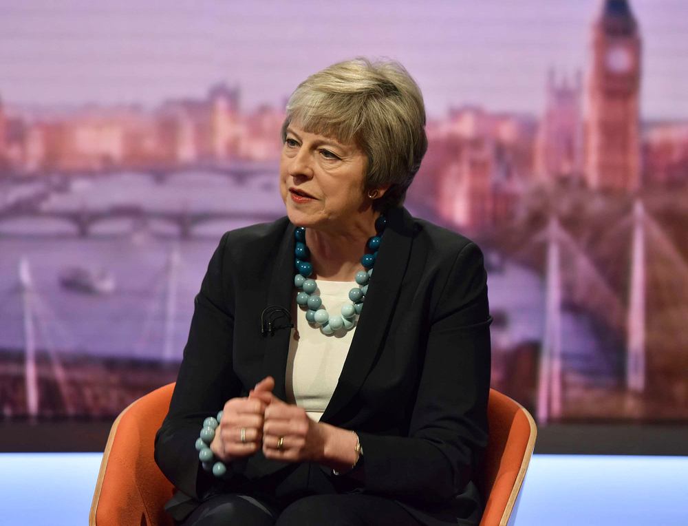 Britain's Prime Minister Theresa May appears on BBC TV's The Andrew Marr Show in London January 6, 2019. u00e2u20acu201d BBC handout via Reuters