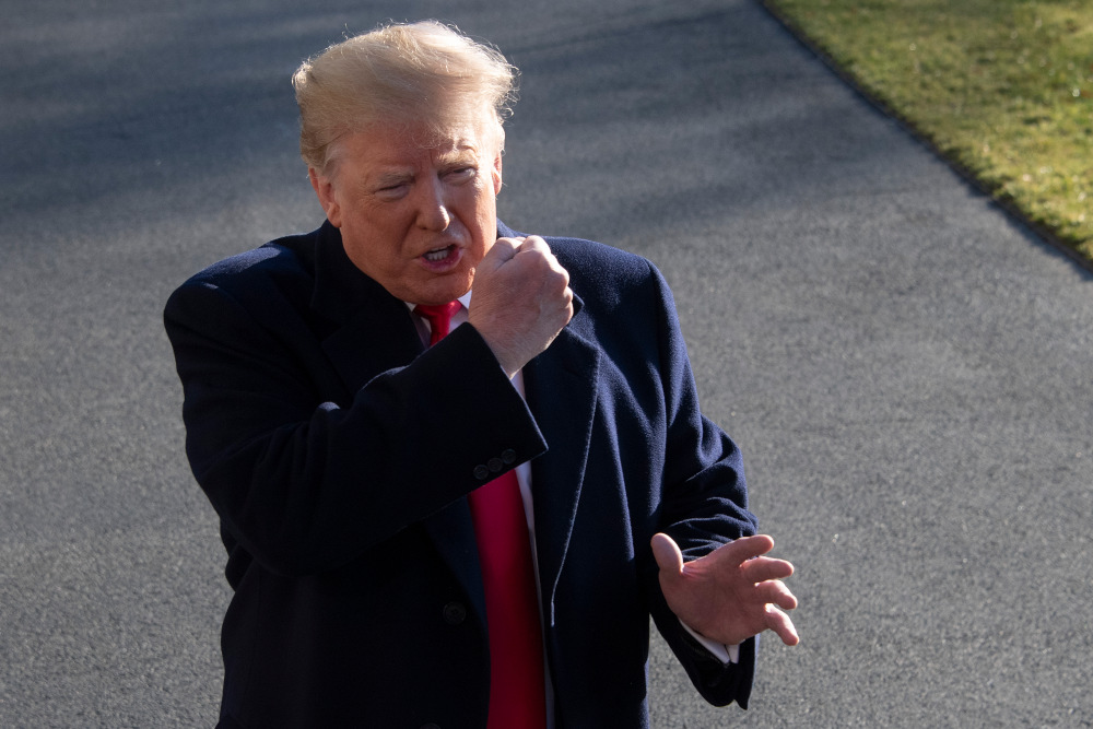 Trump speaks as he departs the White House in Washington, DC, on January 6, 2019, for meetings at Camp David. u00e2u20acu201d AFP pic