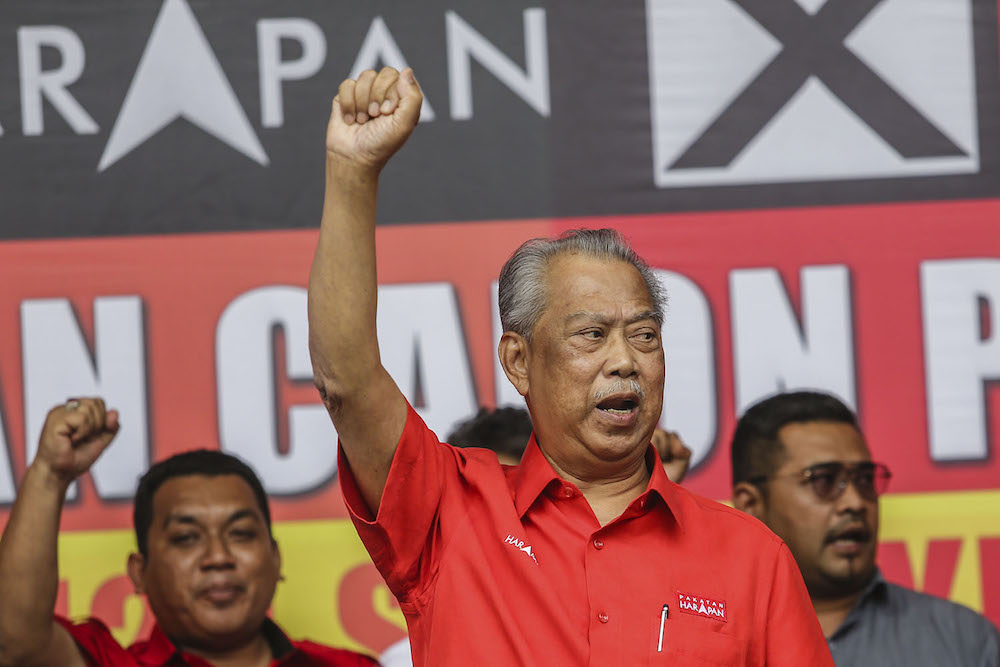 Tan Sri Muhyiddin Yassin attends the announcement of the Pakatan Harapan candidate for the Semenyih by-election in Semenyih February 14, 2019. u00e2u20acu201d Picture by Hari Anggara