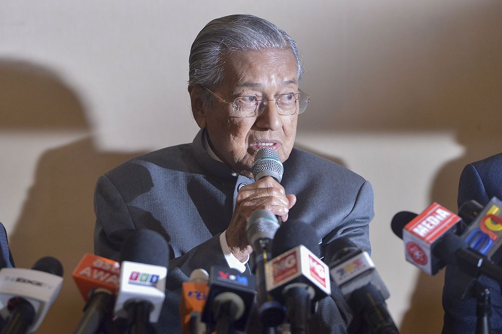 PPBM chairman Tun Dr Mahathir Mohamad speaks during a press conference at the Perdana Leadership Foundation in Putrajaya, February 12, 2019. u00e2u20acu201d Picture by Mukhriz Hazim