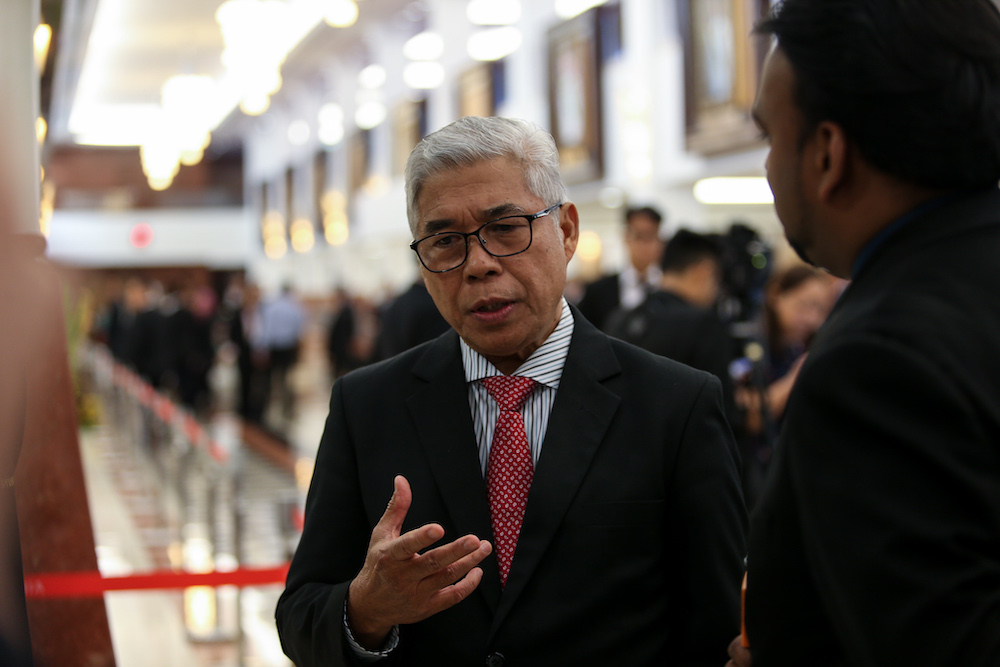 Pasir Gudang MP Hassan Abdul Karim speaks to reporters at the Parliament lobby in Kuala Lumpur March 14, 2019. u00e2u20acu201d Picture by Ahmad Zamzahuri