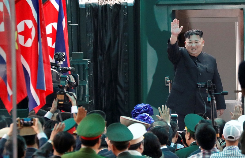 REFILE - QUALITY REPEAT North Korean leader Kim Jong Un bids farewell before boarding his train to depart for North Korea at Dong Dang railway station in Vietnam March 2, 2019. REUTERS/Kim Kyung-Hoon TPX IMAGES OF THE DAY