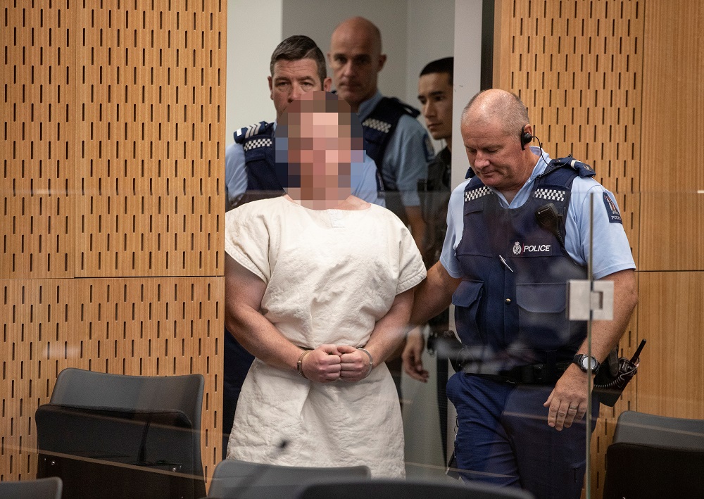 Brenton Tarrant, charged for murder in relation to the mosque attacks, is lead into the dock for his appearance in the Christchurch District Court March 16, 2019. u00e2u20acu201d Reuters pic