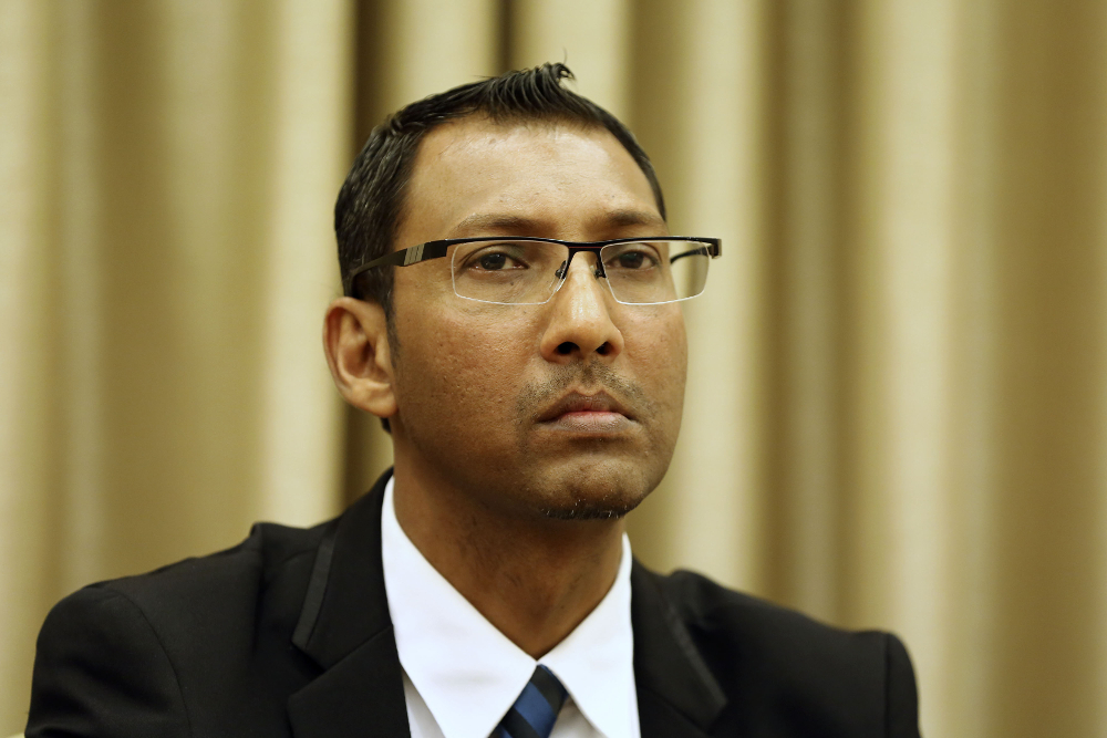 Malaysian Bar secretary Salim Bashir Bhaskaran during a press conference in Kuala Lumpur March 16, 2019. u00e2u20acu201d Picture by Yusof Mat Isa