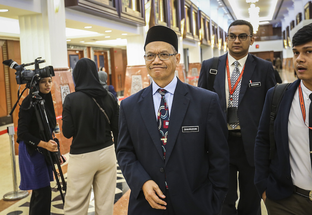 Datuk Shahruddin Md Salleh is pictured in Parliament in Kuala Lumpur March 25, 2019. u00e2u20acu201d Picture by Firdaus Latif