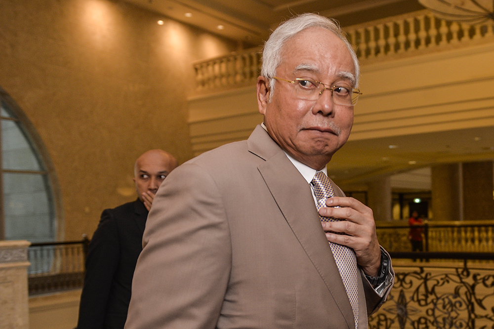 Former prime minister Datuk Seri Najib Razak arrives at the Federal Court in Putrajaya March 27, 2019. u00e2u20acu201d Picture by Miera Zulyana