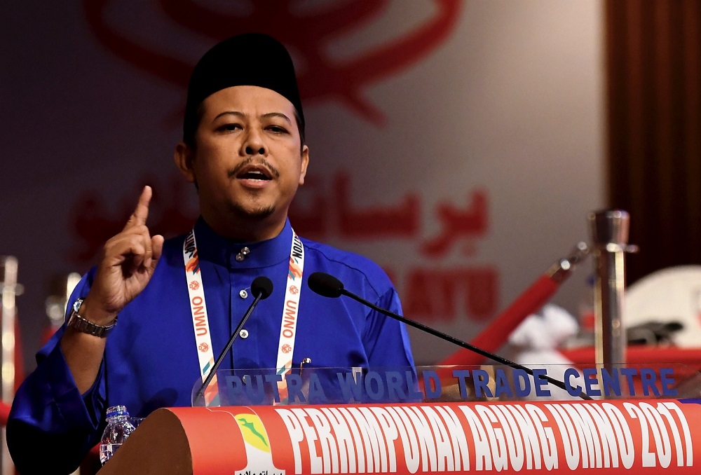 Umno Federal Territory youth chief Razlan Rafii speaks during the Umno general assembly Kuala Lumpur December 9, 2017. u00e2u20acu201d Bernama pic