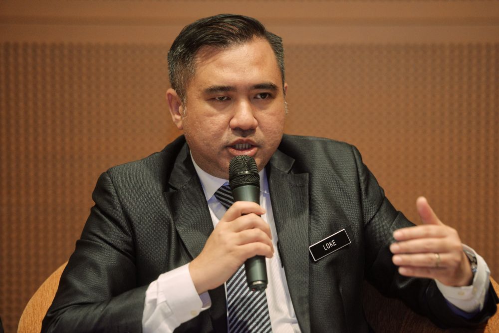 Transport Minister Anthony Loke speaks to reporters during after chairing the National Transportation Council meeting at the Putrajaya International Convention Centre March 5, 2019. u00e2u20acu201d Picture by Shafwan Zaidon
