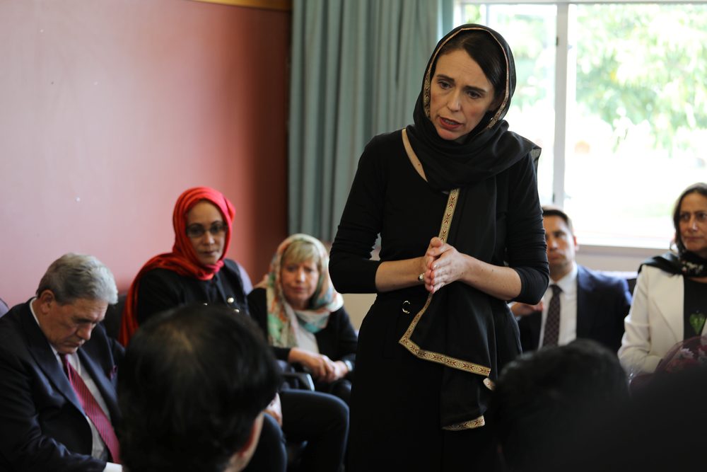 New Zealand Prime Minister Jacinda Ardern speaks to representatives of the Muslim community at Canterbury refugee centre in Christchurch, New Zealand March 16, 2019. u00e2u20acu201d Reuters pic