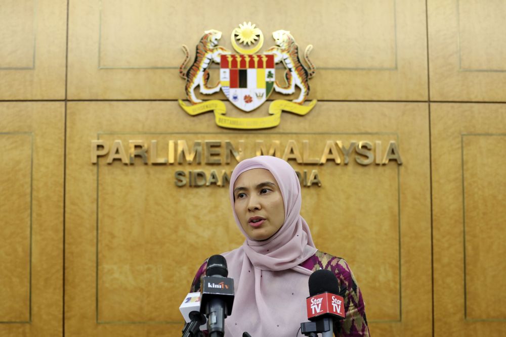 Permatang Pauh MP Nurul Izzah Anwar speaks during a press conference at Parliament in Kuala Lumpur March 26, 2019. u00e2u20acu201d Picture by Yusof Mat Isann