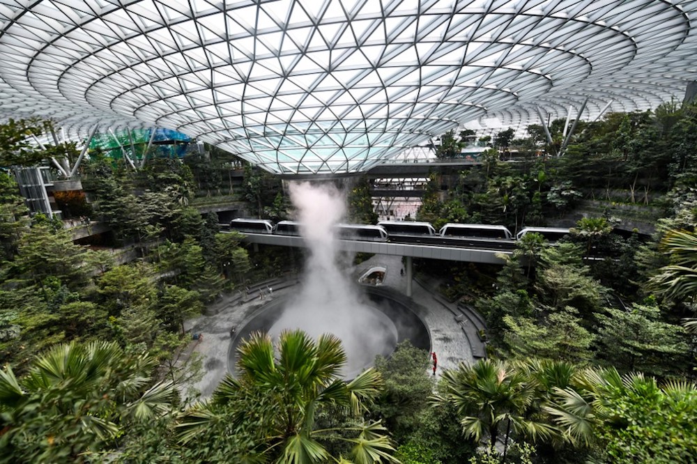 Newly built Changi Jewel complex at the Changi international airport is pictured during a media preview in Singapore on April 11, 2019. u00e2u20acu201d AFP pic