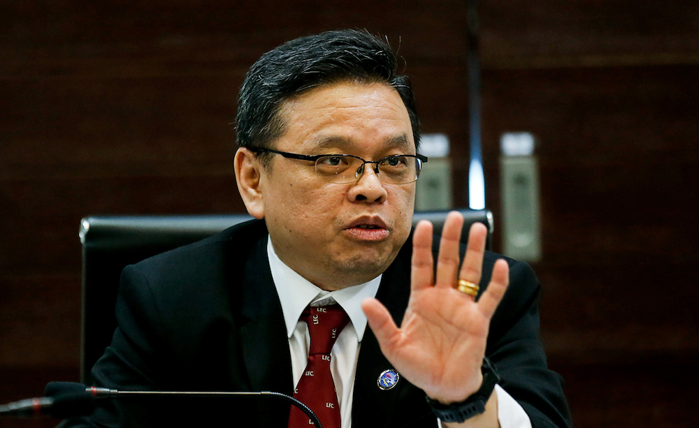 Penang Port Commission Chairman Jeffrey Chew speaks to the media at a press conference at the Penang Port Commmission office, April 1, 2019. u00e2u20acu201d Picture by Sayuti Zainudin