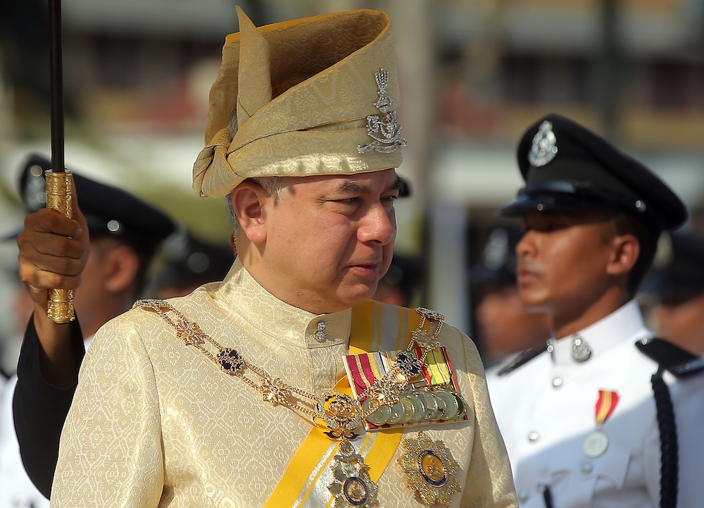 Sultan of Perak Sultan Nazrin Muizzuddin Shah at the first meeting of the second session of the 14th state assembly at the State Secretariat, Ipoh April 16, 2019. u00e2u20acu201d Picture by Farhan Najib