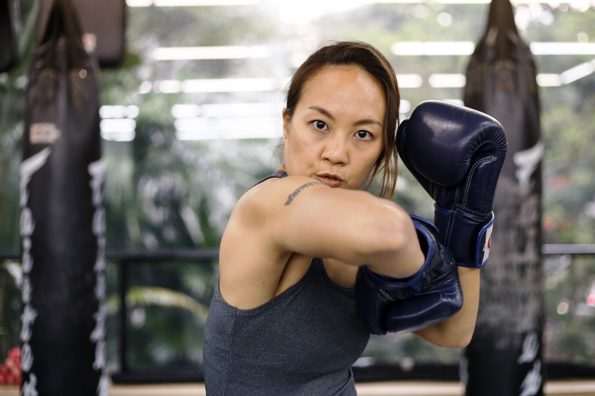 学泰拳可以增加自信和气场，让宵小敬而远之。-Ahmad Zamzahuri摄-