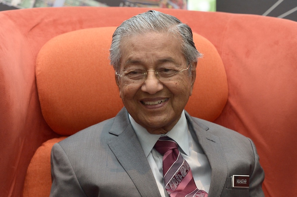 Prime Minister Tun Dr Mahathir Mohamad speaks during a press conference on the worldu00e2u20acu2122s largest Ship-to-Ship Transfer Hub (STS Hub) in Putrajaya April 2, 2019. u00e2u20acu201d Picture by Mukhriz Hazim