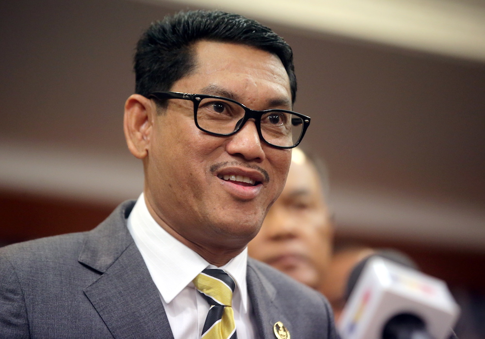 Perak Mentri Besar Datuk Seri Ahmad Faizal Azumu speaks to reporters in Ipoh April 10, 2019. u00e2u20acu201d Picture by Farhan Najib