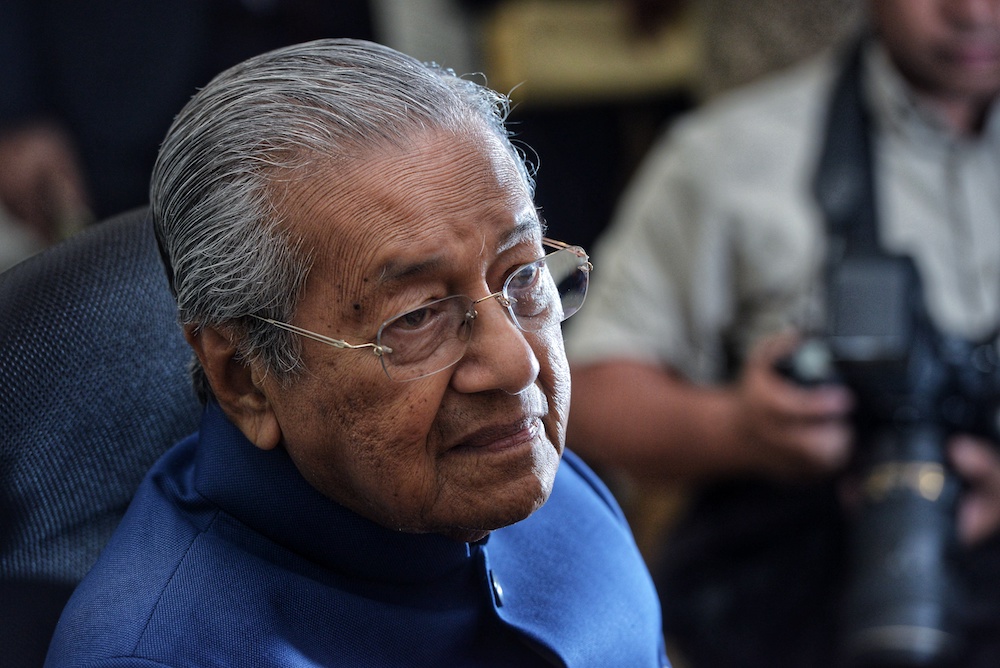 Tun Dr Mahathir Mohamad speaks to reporters during a press conference at Al-Bukhary Foundation in Kuala Lumpur April 19, 2019. u00e2u20acu201d Picture by Shafwan Zaidon