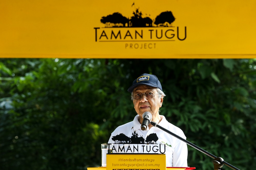 Prime Minister Tun Dr Mahathir Mohamad speaks during the Earth Day celebration at Taman Tugu Nursery in Kuala Lumpur April 20,2019. u00e2u20acu201d Picture by Ahmad Zamzahuri