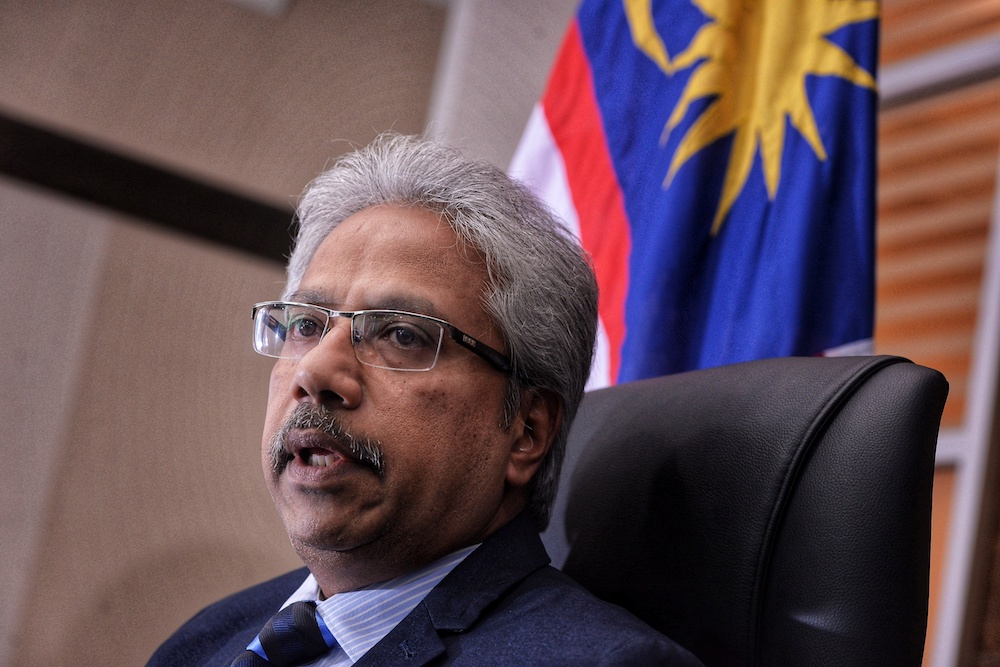 National Unity and Social Wellbeing Minister, P. Waytha Moorthy, speaks to reporters at Kompleks Perdana Putra in Putrajaya April 24, 2019. u00e2u20acu201d Picture by Shafwan Zaidon