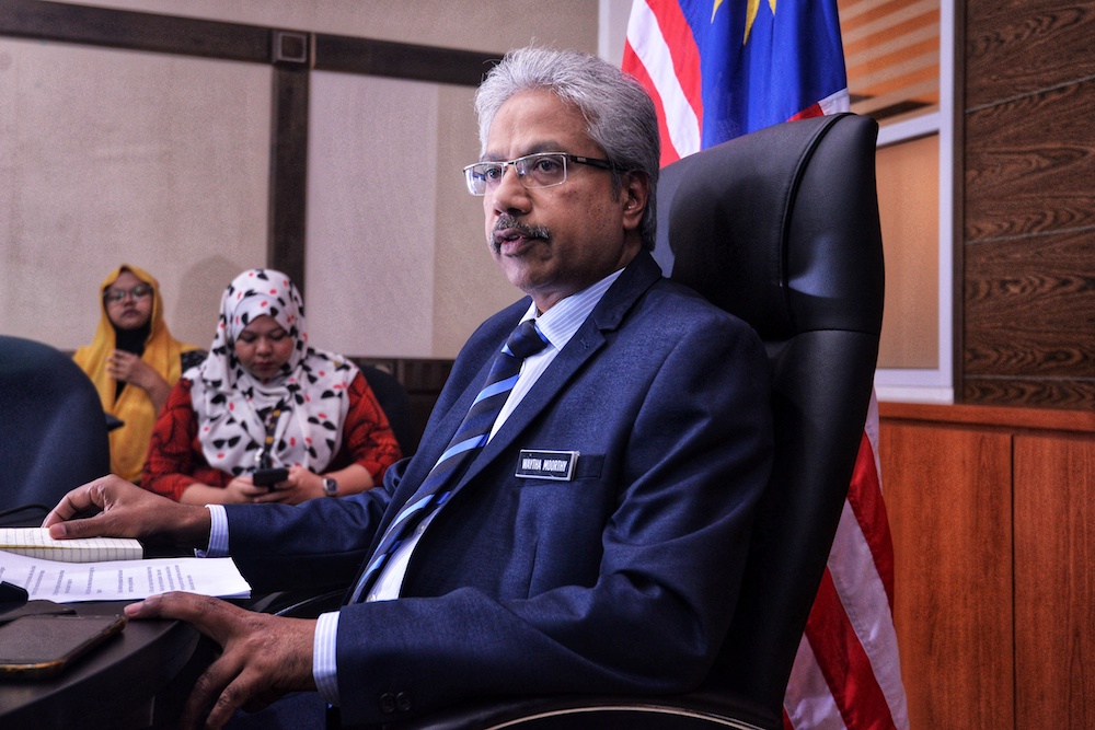 National Unity and Social Wellbeing Minister, P. Waytha Moorthy, speaks to reporters at Kompleks Perdana Putra in Putrajaya April 24, 2019. u00e2u20acu201d Picture by Shafwan Zaidon