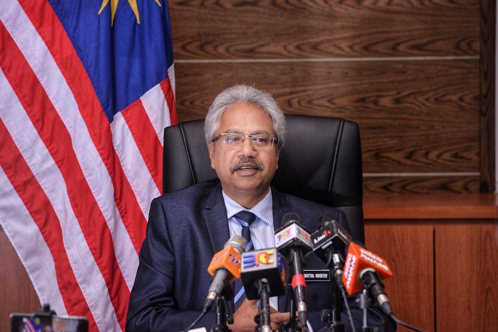 National Unity and Social Wellbeing Minister, P. Waytha Moorthy, speaks to reporters at Kompleks Perdana Putra in Putrajaya April 24, 2019. u00e2u20acu201d Picture by Shafwan Zaidon