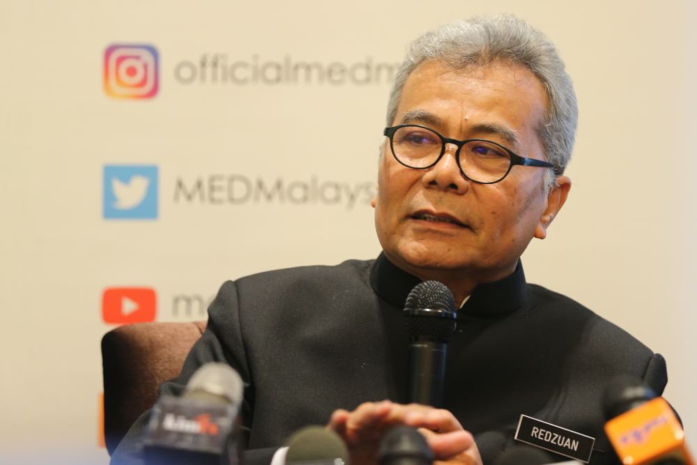 Entreprenur Development minister Mohd Redzuan Yusof speaks during an interview in Kuala Lumpur April 30, 2019. u00e2u20acu201d Picture by Firdaus Latif