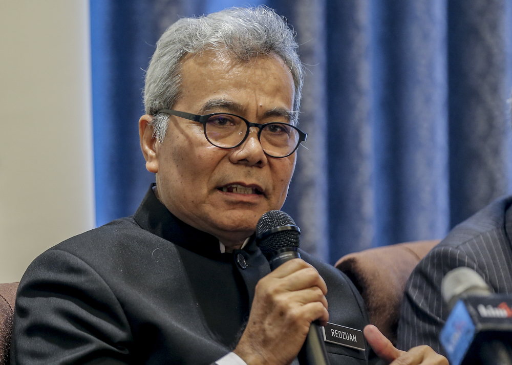 Entreprenur Development minister Mohd Redzuan Yusof speaks during an interview in Kuala Lumpur April 30, 2019. u00e2u20acu201d Picture by Firdaus Latif