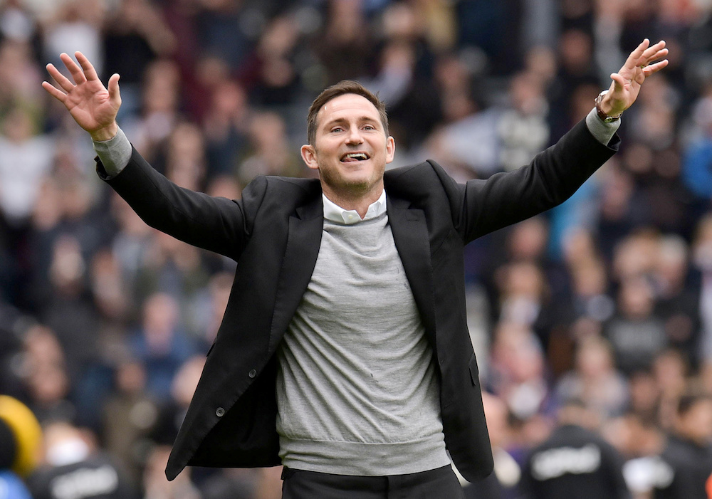 Derby County manager Frank Lampard celebrates after the Derby County v West Bromwich  match Britain May 5, 2019. u00e2u20acu201d Action Images/Reuters picnnn