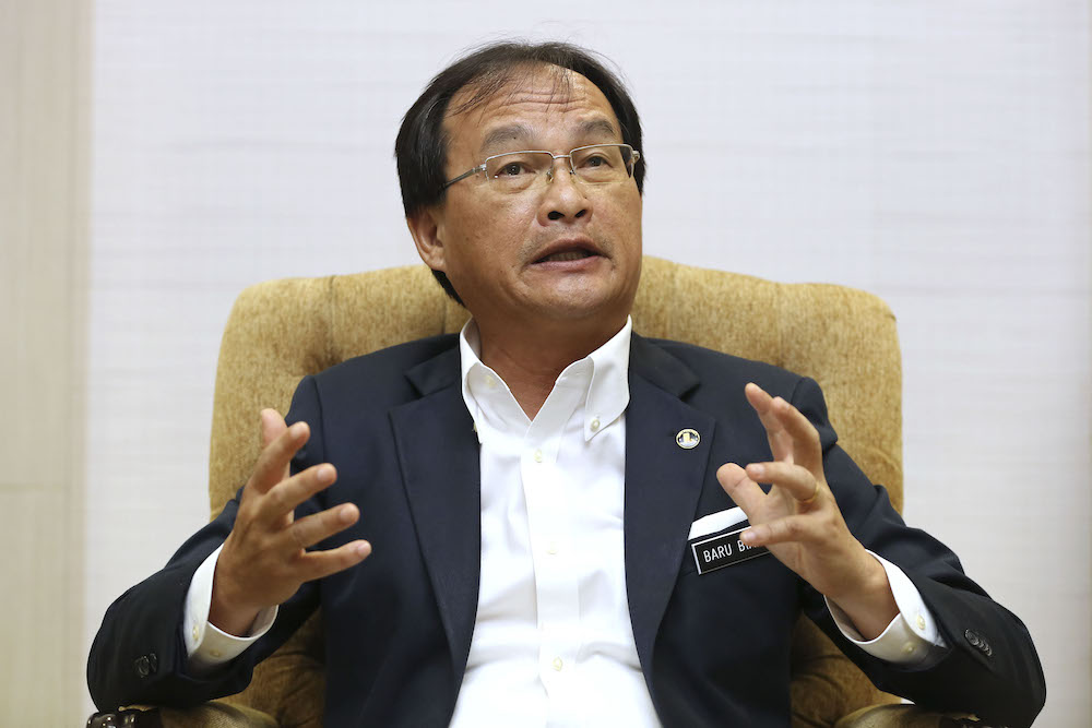 Works Minister Baru Bian speaks to reporters in his office in Kuala Lumpur April 26, 2019. u00e2u20acu201d Picture by Yusof Mat Isa