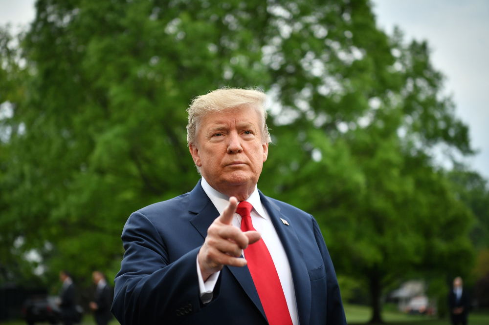 US President Donald Trump speaks to reporters before boarding Marine One from the South Lawn of the White House in Washington, DC April 26, 2019. u00e2u20acu201d AFP pic 