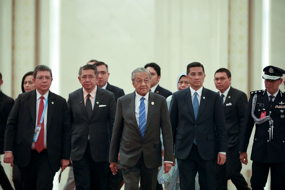 Malaysian Prime Minister Tun Dr Mahathir Mohamad is pictured at the Great Hall of the People in Beijing April 25, 2019. u00e2u20acu2022 Reuters pic