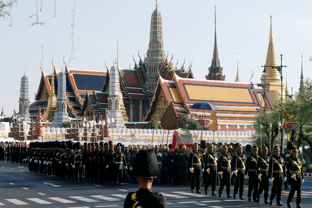 Thai soldiers take part in a rehearsal of Thailandu00e2u20acu2122s King Maha Vajiralongkorn coronation procession which will take place next week in Bangkok April 28, 2019. u00e2u20acu201d Reuters pic