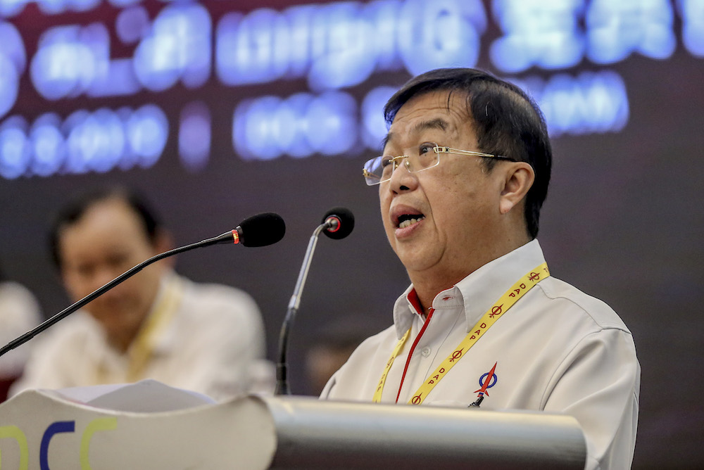 DAP chairman Tan Kok Wai speaks at the 2019 DAP National Conference in Shah Alam May 5, 2019. u00e2u20acu201d Picture by Firdaus Latif