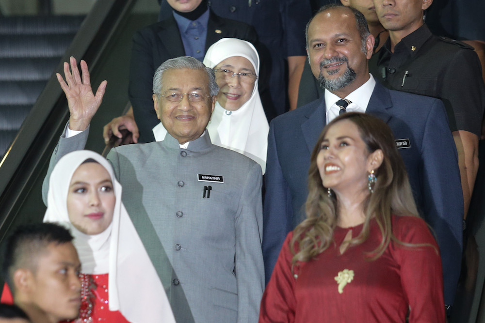 Prime Minister Tun Dr Mahathir Mohamad arrives to deliver his keynote address, on the first anniversary of Pakatan Harapan as the government, in Putrajaya May 9, 2019. u00e2u20acu201d Picture by Ahmad Zamzahuri
