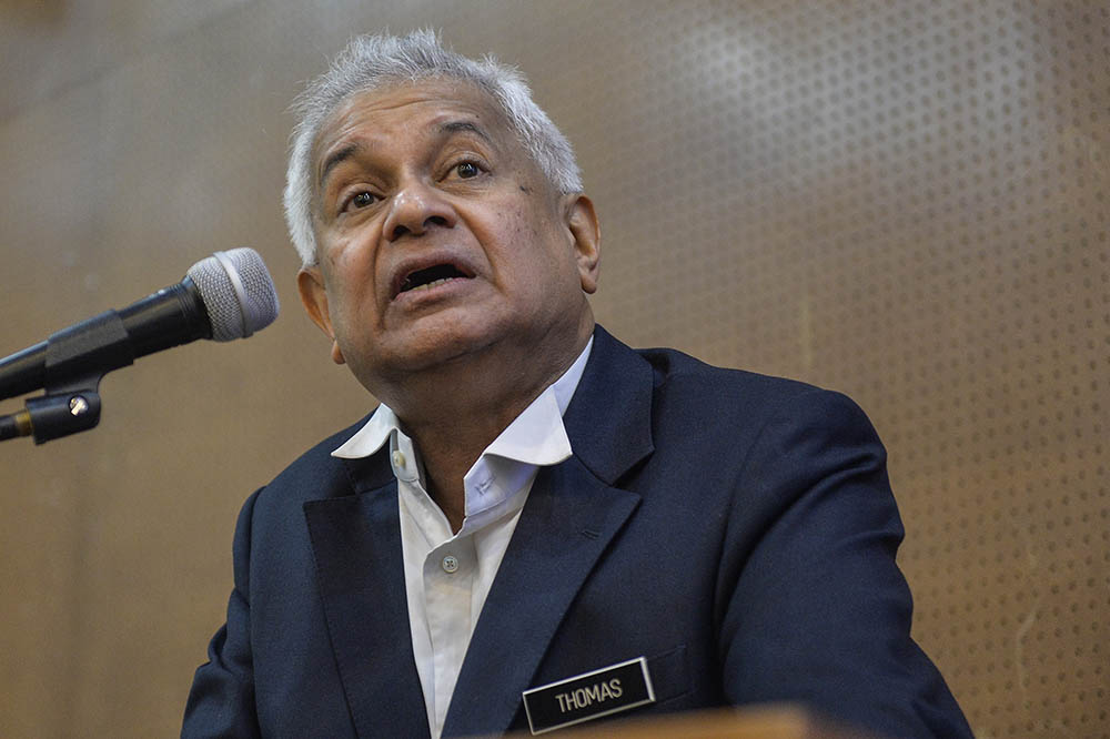 Attorney General Tommy Thomas speaks during the launch of the Suaram Human Rights Report 2018 in Kuala Lumpur May 28, 2019. u00e2u20acu201d Picture by Miera Zulyana