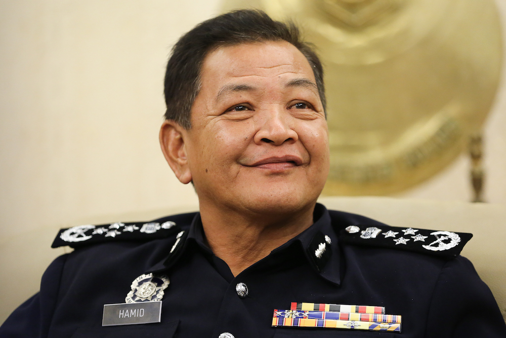 IGP Datuk Seri Abdul Hamid Bador speaks at Bukit Aman in Kuala Lumpur May 28, 2019. u00e2u20acu201d Picture by Yusof Mat Isa
