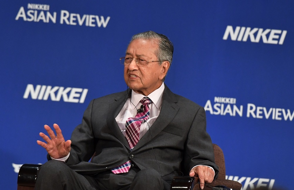 Prime Minister Tun Dr Mahathir Mohamad speaks during the Nikkei Conference in Tokyo May 30, 2019. u00e2u20acu201d Bernama pic