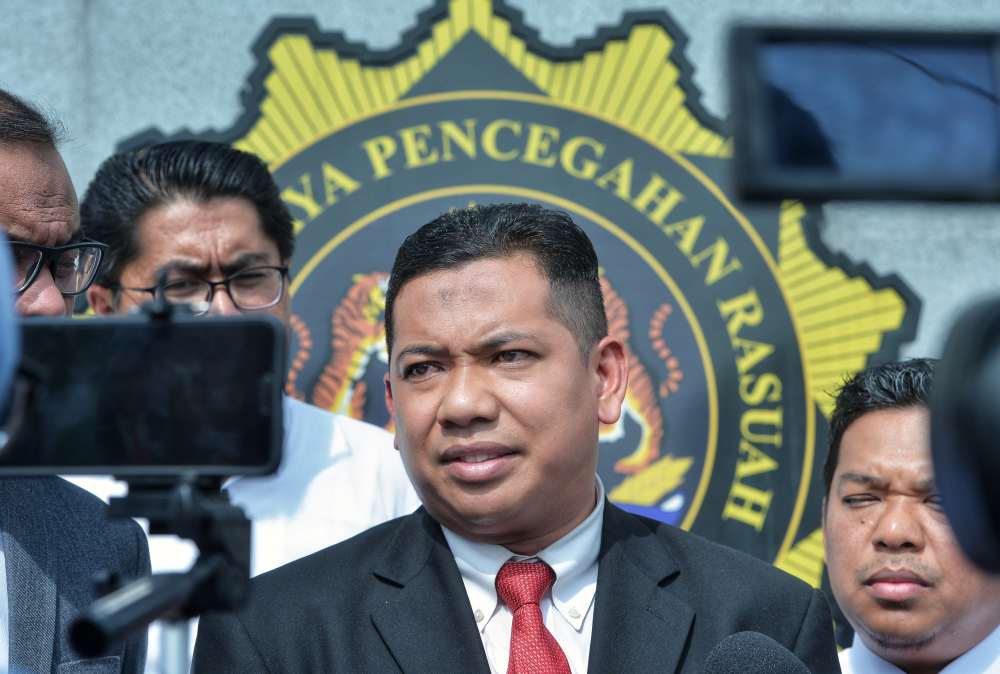 Special officer to the defence minister Mohd Nasaie Ismail speaks to reporters outside the MACC headquarters in Putrajaya May 16, 2019. u00e2u20acu2022 Picture by Shafwan Zaidon