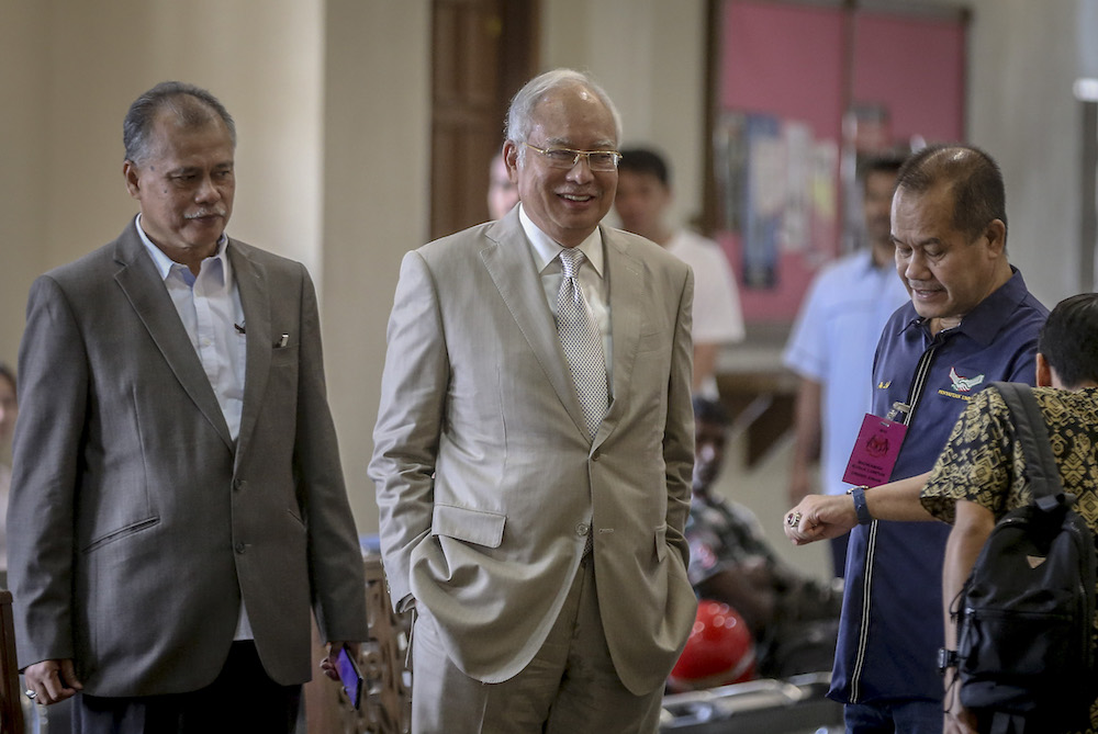 Datuk Seri Najib Razak is pictured at the Kuala Lumpur High Court Complex June 19, 2019. u00e2u20acu201d Picture by Firdaus Latif