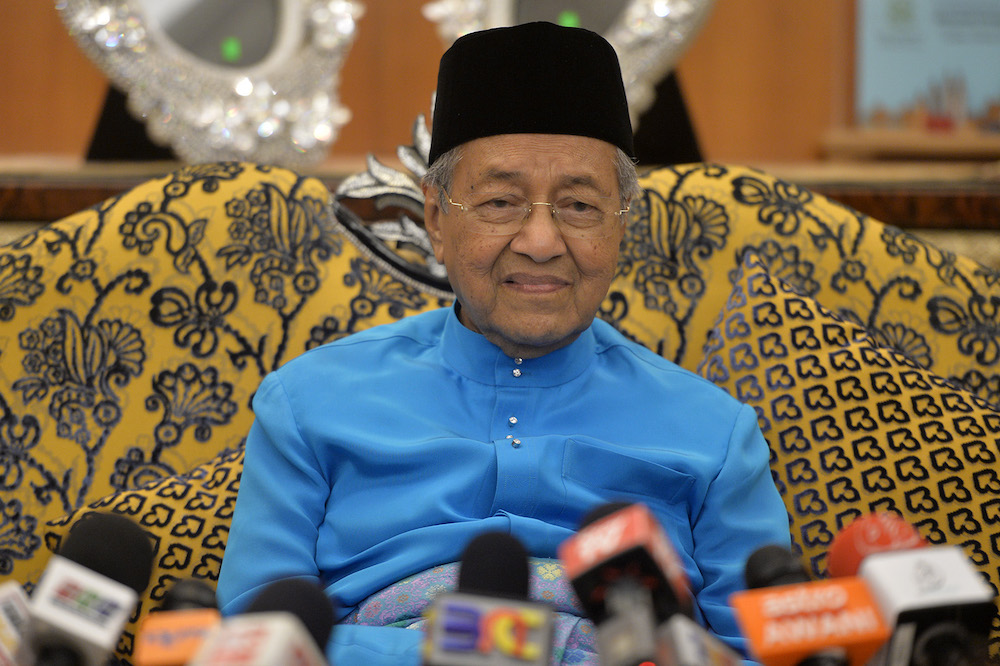 Prime Minister Tun Dr Mahathir Mohamad speaks to reporters during his Hari Raya Open House at Seri Perdana in Putrajaya June 5, 2019. u00e2u20acu201d Picture by Mukhriz Hazim