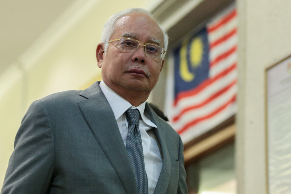 Datuk Seri Najib Razak is pictured at the Kuala Lumpur High Court June 11, 2019. u00e2u20acu201d Picture by Ahmad Zamzahuri