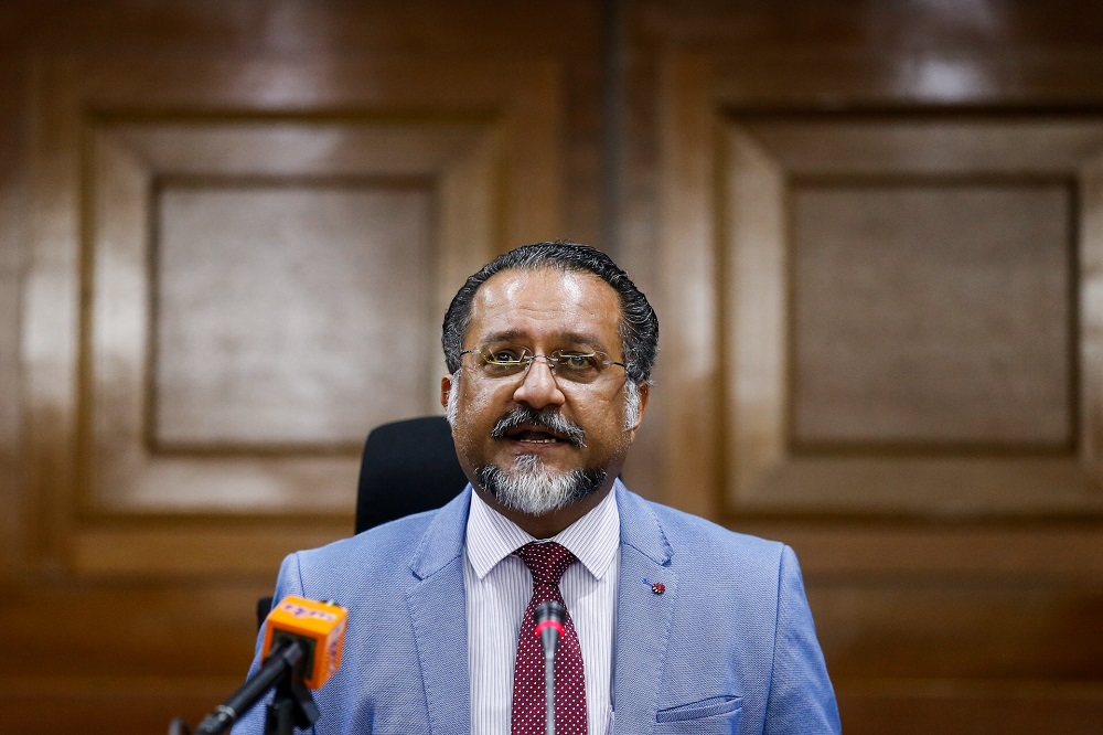 State executive councillor Jagdeep Singh Deo speaks during the MoU Signing Ceremony between Penang City Municiple Council and IBM at Komtar in George Town June 14, 2019. u00e2u20acu201d Picture by Sayuti Zainudinn