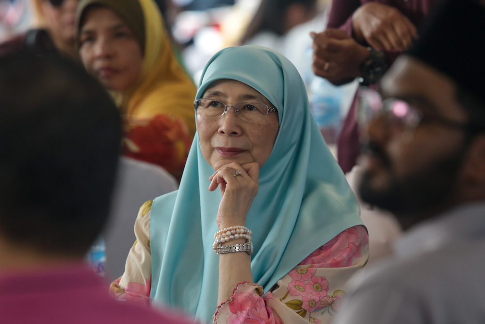 Deputy Prime Minister Datuk Seri Dr Wan Azizah Wan Ibrahim attends an Aidilfirtri open house for the Wangsa Maju parliamentary constituency in Kampung Puah, Kuala Lumpur June 13, 2019. u00e2u20acu201d Picture by Ahmad Zamzahuri